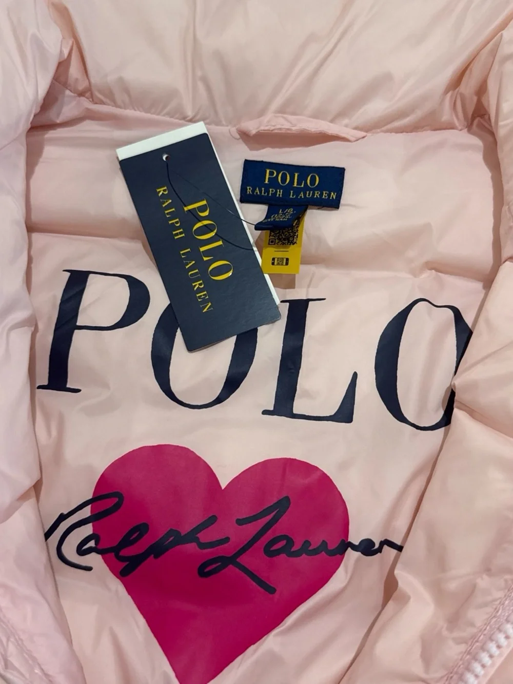 Ralph Lauren Girls Light Pink Puffer Jacket